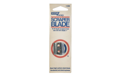 Hyde Tools 1" Length Blade (26 mm length). Model 11000. Double Edge Scraper Blade. Blade is High Carbon Steel - 2 edge blade. 1" size. Made in USA.