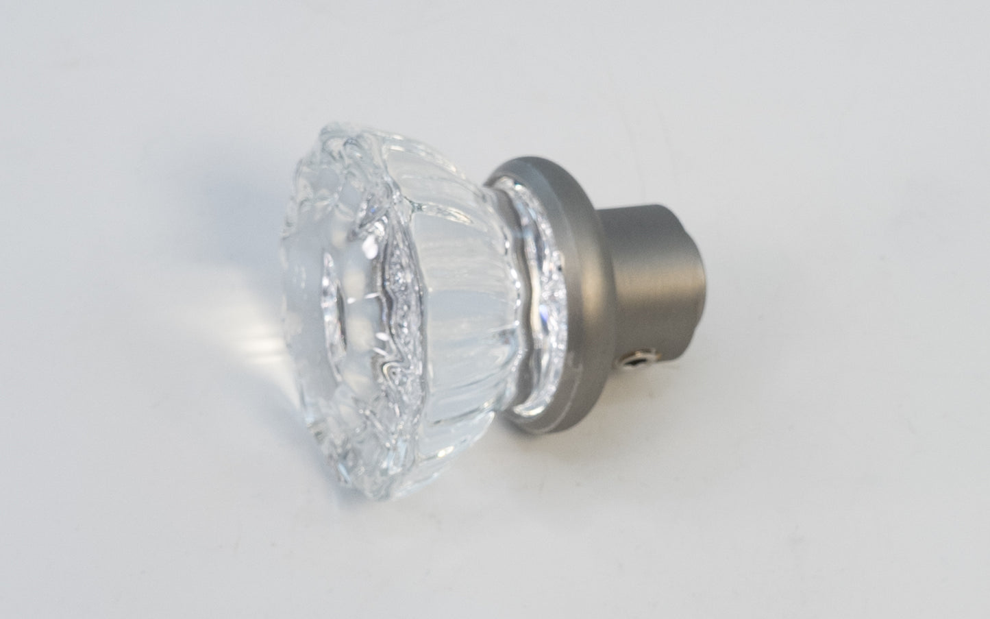 Glass Doorknob with Brushed Nickel Base - USED