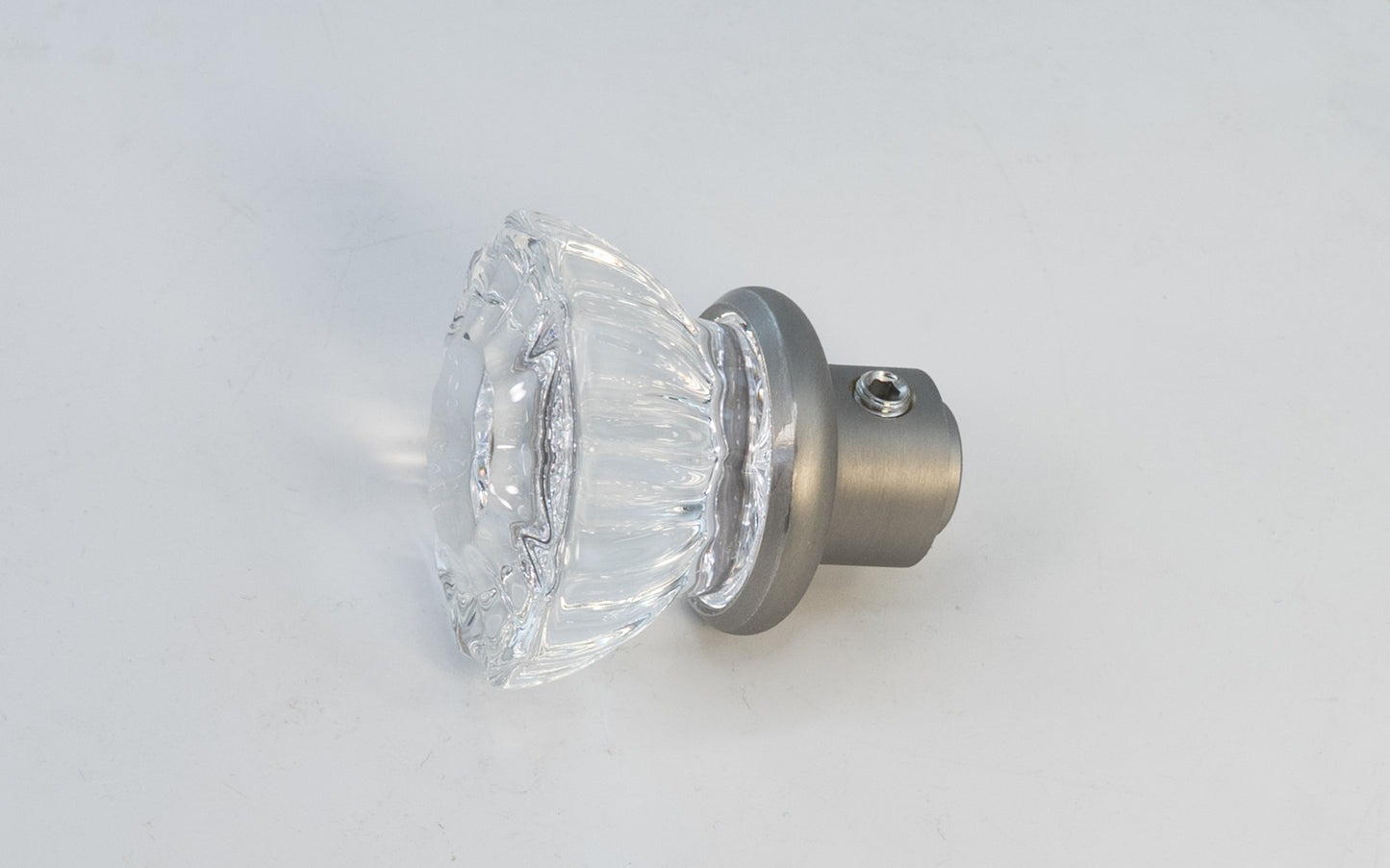 Glass Doorknob with Brushed Nickel Base - USED