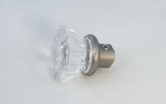 Glass Doorknob with Brushed Nickel Base - USED