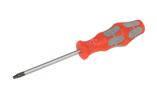 High quality Wera No. 2 Square Drive Screwdriver. Multi-component Kraftform Plus handle for pleasant, ergonomic working. Available in #2 Square Drive x 100 mm blade length. Kraftform 368 Series. SQ drive screwdriver. Non-roll Hexagonal handle. Model 117684.