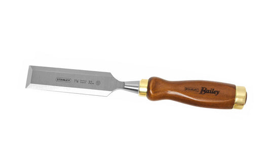 Made in England - 1-1/4" Bailey Wood Chisel.  Hardened, tempered high-chrome carbon alloy steel blade for edge retention ~ High-carbon chrome steel blade ~ European Beech wood. Quality English Chisel. 1-1/4" (32mm) size 