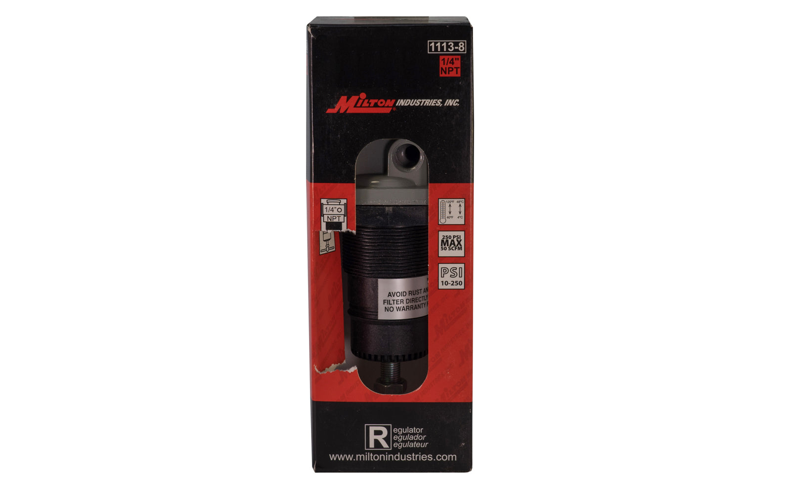 Milton 1/4" NPT High Pressure Air Regulator - 1113-8