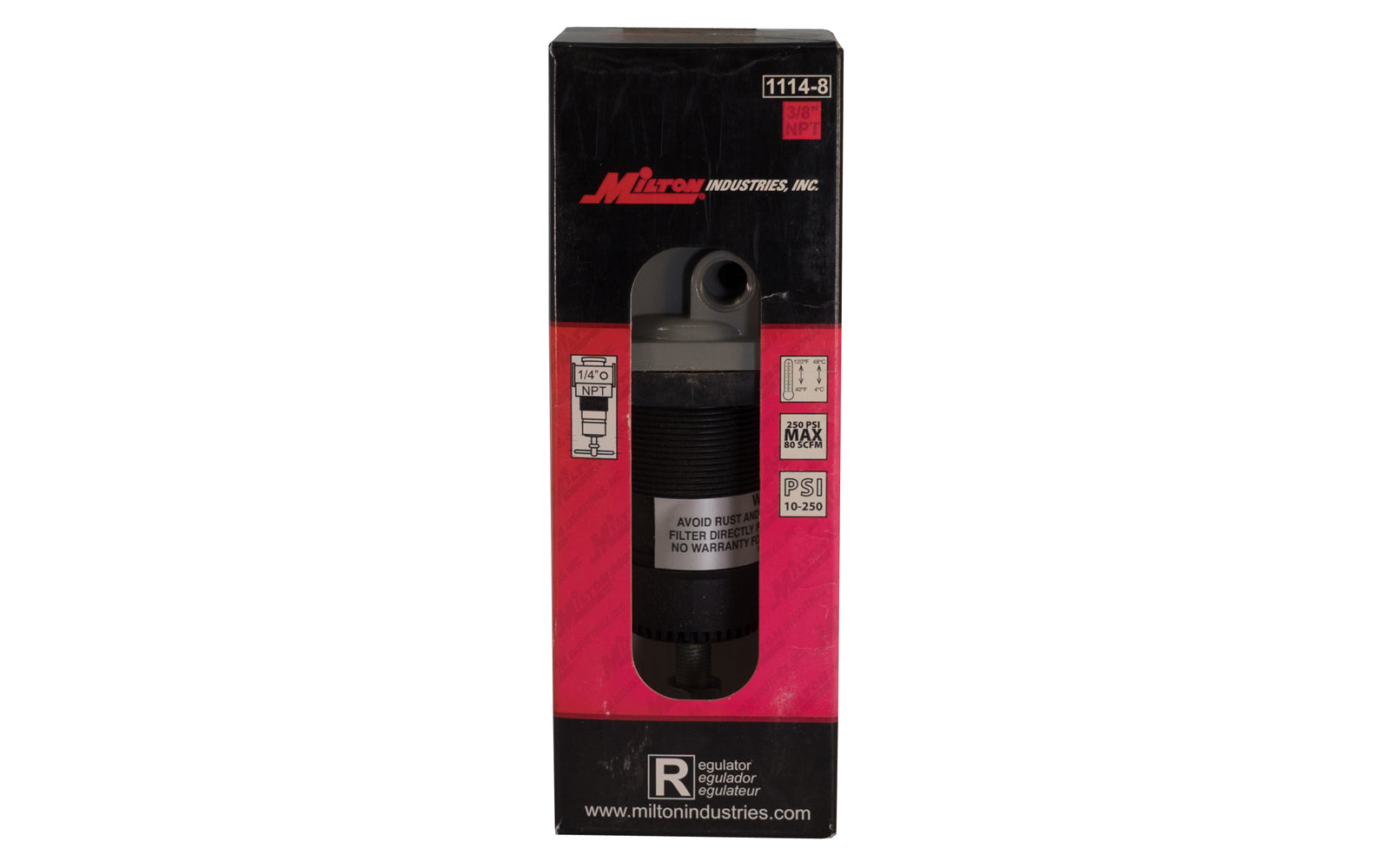 Milton 3/8" NPT High Pressure Regulator - 1114-8