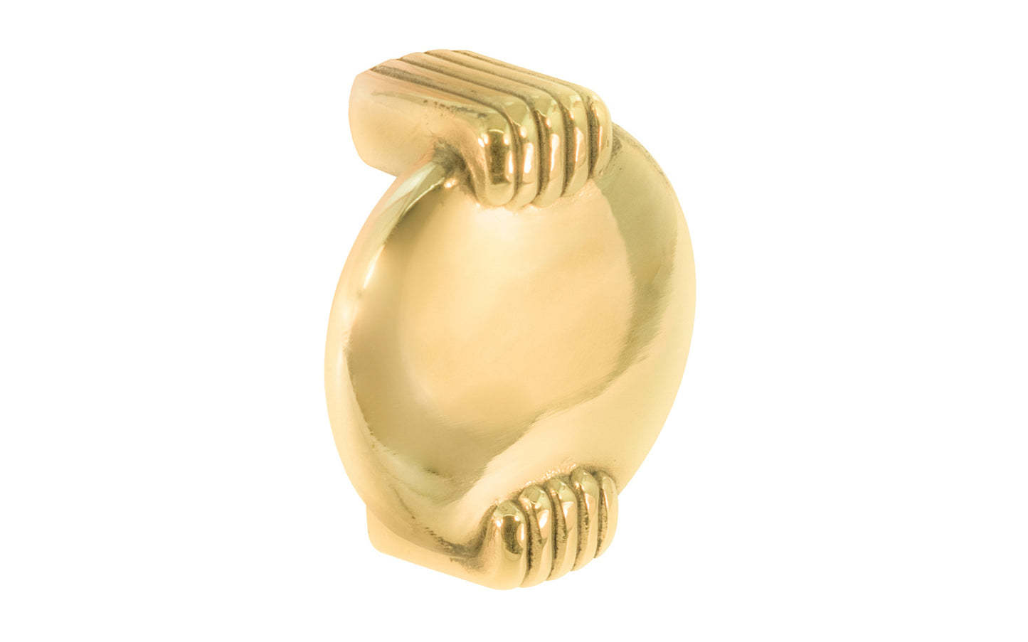 Vintage-style Hardware · A classic solid brass "Art Deco" handle pull knob with a retro 1930's look. 1-1/2" On Centers. Authentic reproduction pull designed in the 1930's, Streamline, Machine Age, Art Deco style of hardware. 1-1/2" center to center. Unlacquered brass (will patina naturally over time). Non-lacquered brass. Un-lacquered brass.