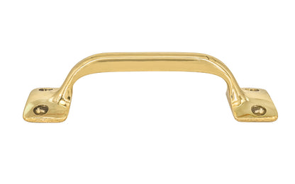Vintage-style Hardware · Classic Solid Brass Handle Pull ~ 3-1/2" On Centers. Versatile handle is great for sash windows, cabinets, drawers, file cabinets. Arts & Crafts handle pull. Unlacquered Brass (will patina over time). Un-lacquered brass. Non-lacquered brass.