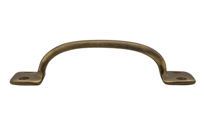 Vintage-style Hardware · Classic Solid Brass Handle Pull ~ 4" On Centers. Versatile handle is great for sash windows, cabinets, drawers, file cabinets. Arts & Crafts handle pull. Antique Brass Finish.