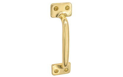 Vintage-style Hardware · Classic Solid Brass Handle Pull ~ 4-3/8" On Centers. Versatile handle is great for sash windows, cabinets, drawers, file cabinets. Arts & Crafts handle pull. Unlacquered Brass (will patina over time). Un-lacquered brass. Non-lacquered brass.