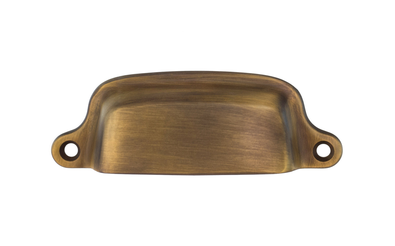 Vintage-style Hardware · Traditional & Classic Solid Brass Bin Pull. 3" On Centers Made of high quality solid brass. 3" spacing of screw holes. Thick & smooth edges for a comfortable grip. Antique Brass Finish
