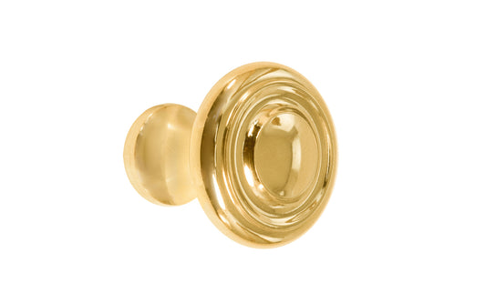 Vintage-style Hardware · Solid Brass classic contemporary / art deco, mid-century style cabinet knob. High quality solid brass 1" diameter Knob. Ideal for kitchen & bathroom cabinets, & furniture. Unlacquered Brass (the non-lacquered brass will patina over time). Un-lacquered brass.