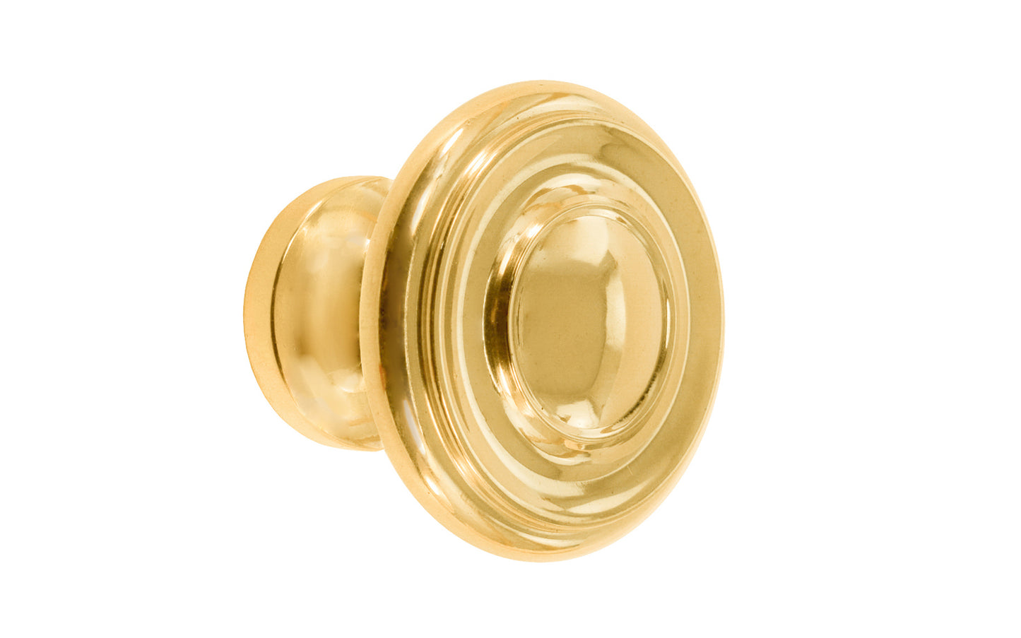 Vintage-style Hardware · Solid Brass classic contemporary / art deco, mid-century style cabinet knob. High quality solid brass 1-1/4" diameter Knob. Ideal for kitchen & bathroom cabinets, & furniture. Unlacquered Brass (the non-lacquered brass will patina over time). Un-lacquered brass.