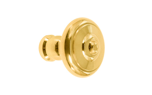 Vintage-style Hardware · Solid Brass classic contemporary style cabinet knob designed in the Mid-Century style. Quality solid brass 1" diameter Knob. Ideal for kitchen & bathroom cabinets, & furniture. Unlacquered Brass (the non-lacquered brass will patina over time). Un-lacquered brass.