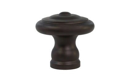 Vintage-style Hardware · Solid Brass classic contemporary style cabinet knob designed in the Mid-Century style. Quality solid brass 1-1/4" diameter Knob. Ideal for kitchen & bathroom cabinets, & furniture. Oil rubbed bronze finish.