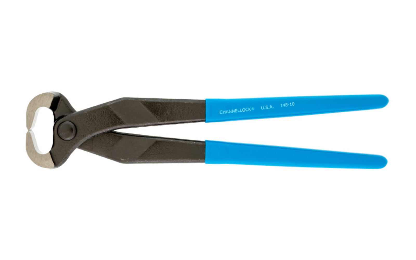 These 10" Channellock End Cutting Pliers are ideal for cutting large nails. It is recommended for medium hard and copper applications only. Cutting capabilities include medium hard wire (0.047" - 0.091") and soft wire (0.162" max diameter). Channelock Model 148-10. Made in USA.