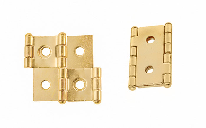 Double Action Cabinet Hinges for 3/4" Panels ~ 1-3/4" High. Helps doors to swing both ways, & designed for different types of doors including shoji screens, folding doors, shutters, screens, bar doors, small doors & panels. Steel material with a plated brass finish
