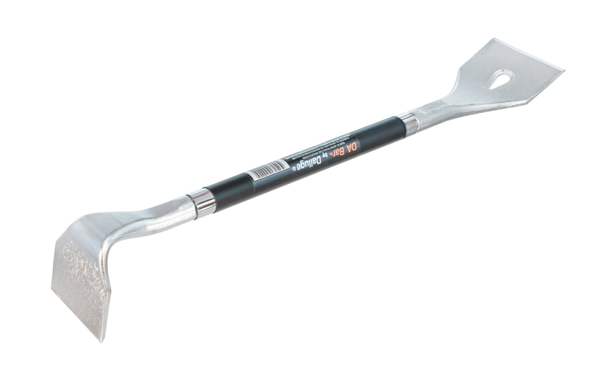 16" "Da Bar" pry bar was created in Japan to Dalluge Tools' highest specifications & are ideal for removing molding & trim work, prying applications. The 4410 Nail Puller Bar measures 16" in length. 90° angle offset end. Vaughan Dalluge Offset Pry Bar. Drop-forged & tempered for strength. Chrome finish.