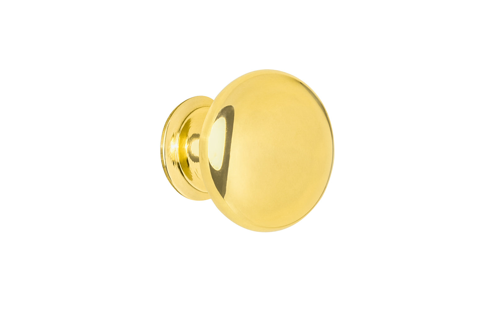 Vintage-style Hardware · Traditional & Classic Lacquered Brass Knob. 1" diameter size knob. This stylish round cabinet knob has a smooth look & feel on a pedestal shaped base. Great for kitchens, bathrooms, furniture, cabinets, drawers. Lacquered brass finish. Authentic reproduction hardware.