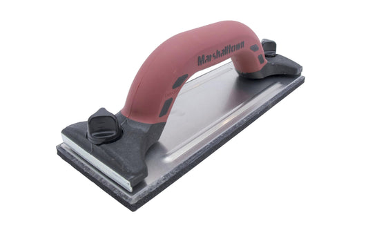 Marshalltown 9-3/8" x 3-1/4" Hand Sander can be used to sand drywall joints or for other general sanding projects. Designed to hold die-cut, half sheets of standard sandpaper, or sandscreen. Flexible aluminum backing plate bonded to a foam pad. It comes with a DuraSoft® handle that provides comfort & reduces fatigue. 