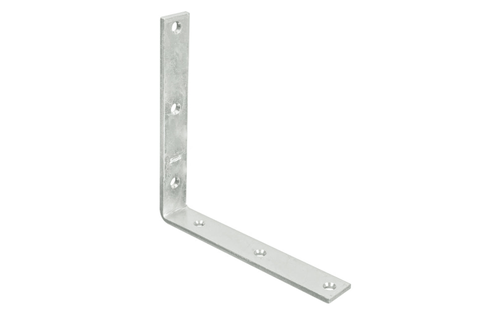These corner braces are designed for furniture, cabinets, shelving support. Allows for quick & easy repair of items in the workshop, home, etc. Made of steel material with a zinc plated finish. Manufactured from hot-rolled steel. Countersunk holes. 8" long size x 1-1/4" width. National Hardware - Model N220-178.