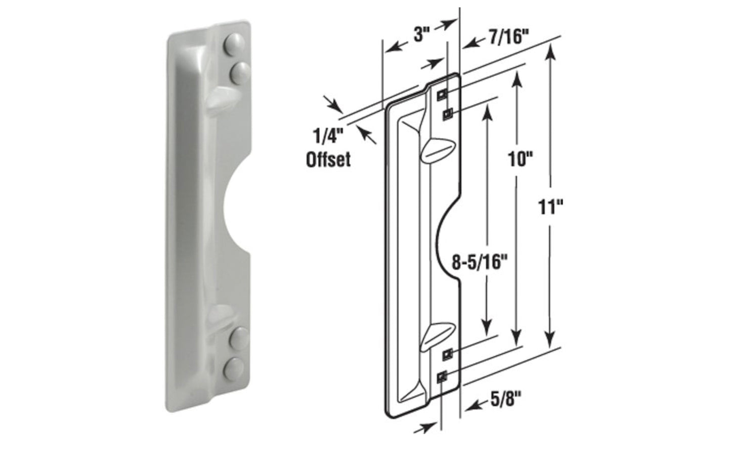 11" Gray Finish Latch Shield