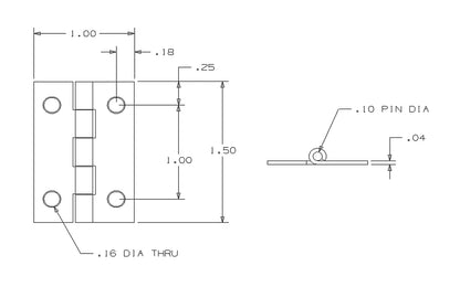 These solid brass hinges add a decorative appearance to small boxes, jewelry boxes, small lightweight cabinet doors, craft projects, etc. Made of solid brass material with a bright brass finish. 1-1/2" high x 1" wide. Surface mount. Non-removable pin. Pair of hinges. National Hardware Model No. N211-292. 