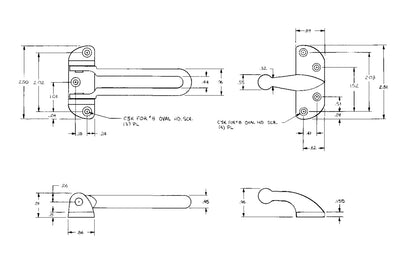 Brass Finish Door Security Guard. Designed to provide increased security for wood or metal doors. Guard allows door to be opened slightly for ventilation or viewing while resisting possible forced entry. Brass plated finish. Includes seven phillips head screws. National Hardware Model No. N199-679.