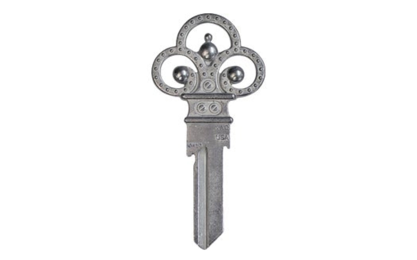 Decorative SC1 House Key. Schlage keyway blank. 2-3/4" overall length. Made by Lucky Line. Made in USA.