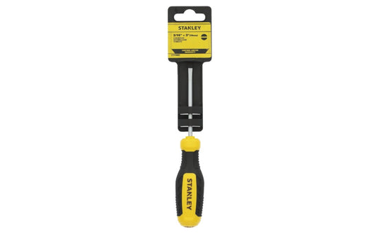 This Stanley 3/16" Slotted Screwdriver has a tri-zone bi-material handle ideal for precision, torque, & speed applications. This durable screwdriver is designed with a strong steel blade, a chrome finish. Stanley Tools Model STHT60802.