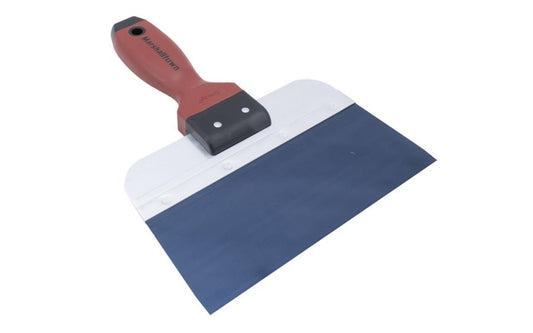 This Marshalltown 8" x 3" Taping Knife features a blue steel blade with a rigid alloy backer. 8" width blade. Model 3508D. 035965043373.