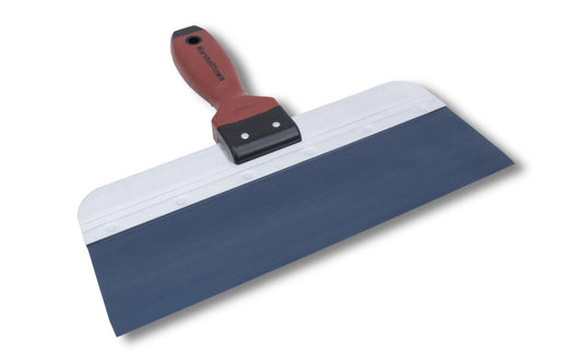 This Marshalltown Taping Knife features a blue steel blade with a rigid alloy backer. 12" width blade. Model 3512D.