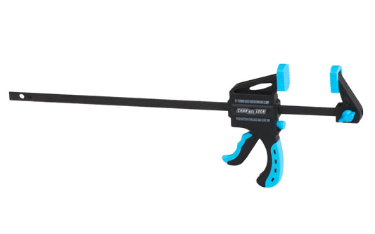 Channellock 8" Craft / Hobby Bar Clamp. 8" quickgrip style clamp made by Channellock. This mini bar clamp is great for clamping & gluing, holding work for sawing & drilling, & positioning work for fastening. Non-marring pads grip firmly & protect work. One-handed Light-Duty Clamp. 50 lb. clamping force.