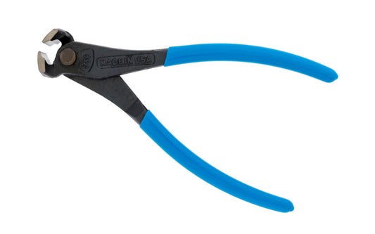 These 6" Channellock End Cutting Pliers have knife and anvil style cutting edges to ensure perfect mating and superior cutting edge life. Forged high carbon U.S. steel for strength & durability is specially coated for ultimate rust prevention. End nippers. Channelock Model 356. Made in USA.