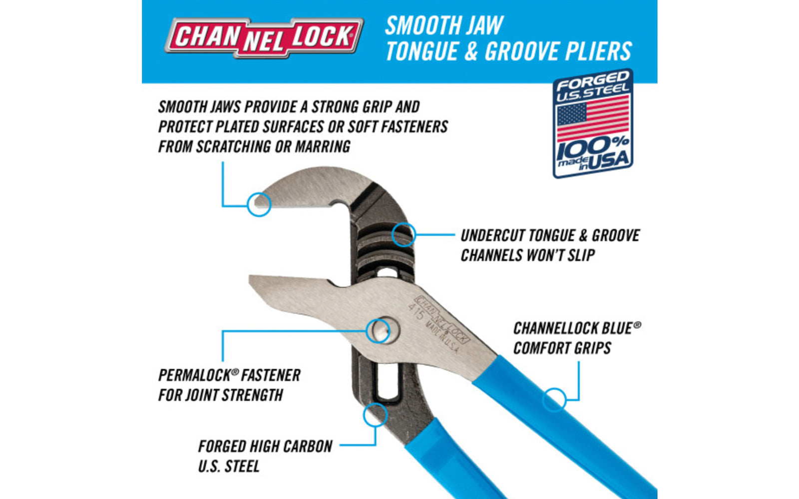 Channellock 10" Smooth Jaw Tongue & Groove Plier Hardwick & Sons