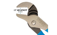 Channellock 8" Straight Jaw Tongue & Groove Plier is built to last with a Permalock fastener to eliminate nut & bolt failure. Laser-hardened teeth to provide a better, longer lasting grip. Channelock Model 428. 025582823311. Professional non-slip channellocks. adjustable tongue and groove plier. Made in USA.