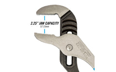 Channellock 12" Straight Jaw Tongue & Groove Plier is built to last with a Permalock fastener to eliminate nut & bolt failure. Laser-hardened teeth to provide a better, longer lasting grip. Channelock Model 440. 025582301673. Professional non-slip channellocks. adjustable tongue and groove plier. Made in USA.