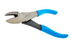 Channellock High Leverage 8" Curved Diagonal Cutting Pliers. Model No. 447. Quality high carbon alloy U.S. steel for superior performance. Laser heat-treated cutting edges last longer. Cuts piano, hard, medium hard, & soft wire. Vinyl blue comfort grips. 025582137975. Made in USA. 