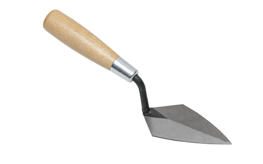 Marshalltown 4-1/2" long blade pointing trowel. This pointing trowel is ideal for filling small cavities and repairing crumbling mortar joints. Forged from a single piece of high carbon steel.