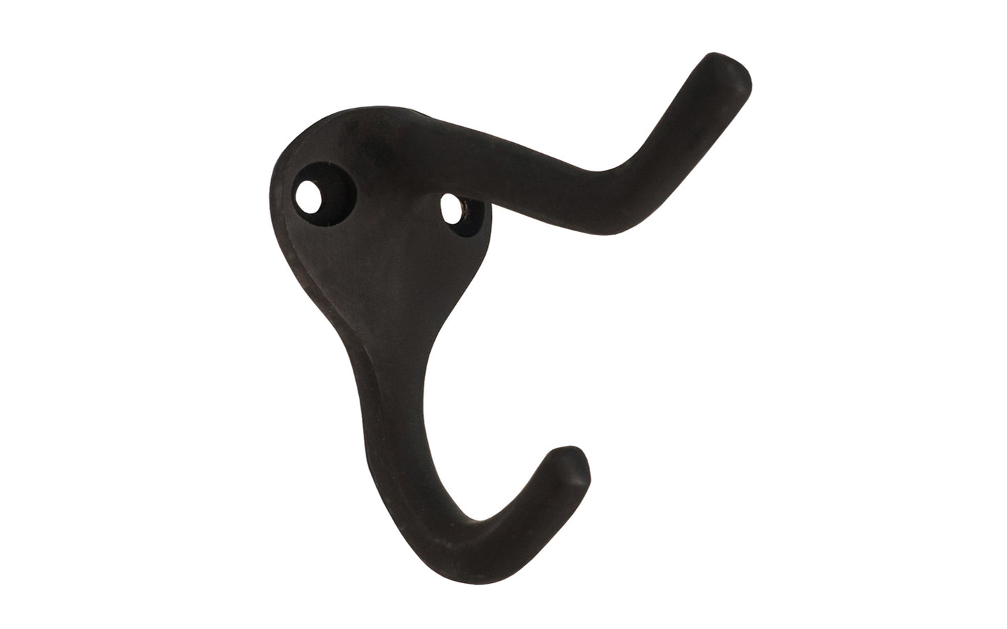 Ives Solid Brass Double Hook. Great for kitchens, bathrooms, hallways, furniture, cabinets, bedrooms. The two prong hook is made of solid brass material, making it durable for clothing, towels, bags. Hat & Coat Hook. Oil Rubbed Bronze Finish.