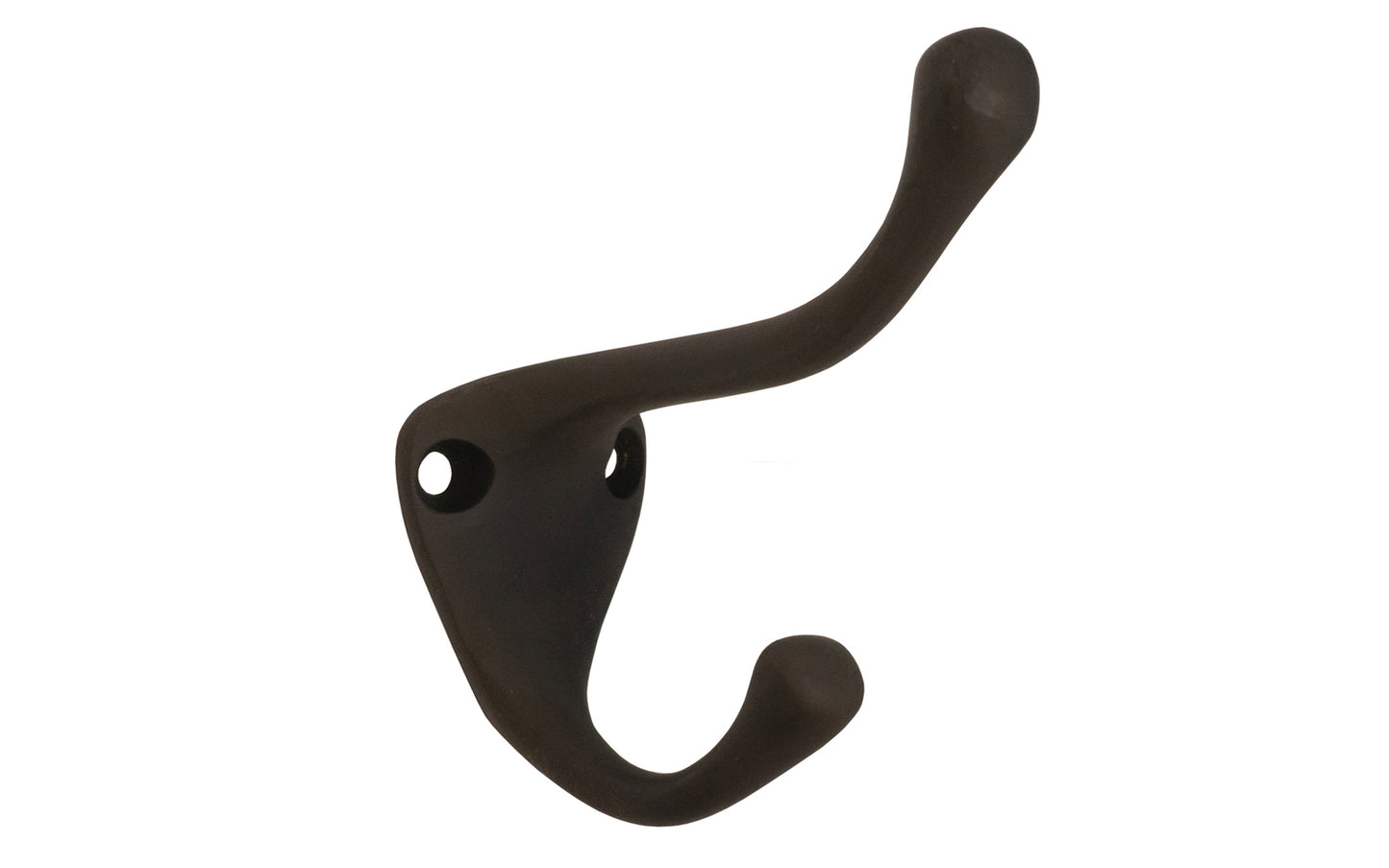 Ives Classic Solid Brass Double Hook. Great for kitchens, bathrooms, hallways, furniture, cabinets, bedrooms. The two prong hook is made of solid brass material, making it durable for clothing, towels, bags. Hat & Coat Hook. Oil Rubbed Bronze Finish.