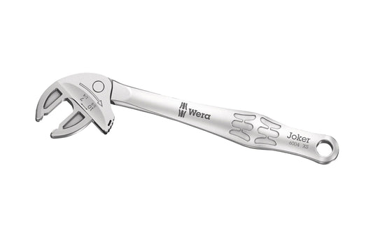 Wera "6004 Joker" Self-Setting Spanner Wrench - XS Size. Extra Small Size. Adjustable "Joker 6004" cover all metric & imperial dimensions. Automatic & continuous grip of hexagon screws & bolts. Lever mechanism when gripping avoids slipping & damage. Self setting wrench 6004 XS. Range: 1/4" to 3/8" (7 mm to 10 mm).