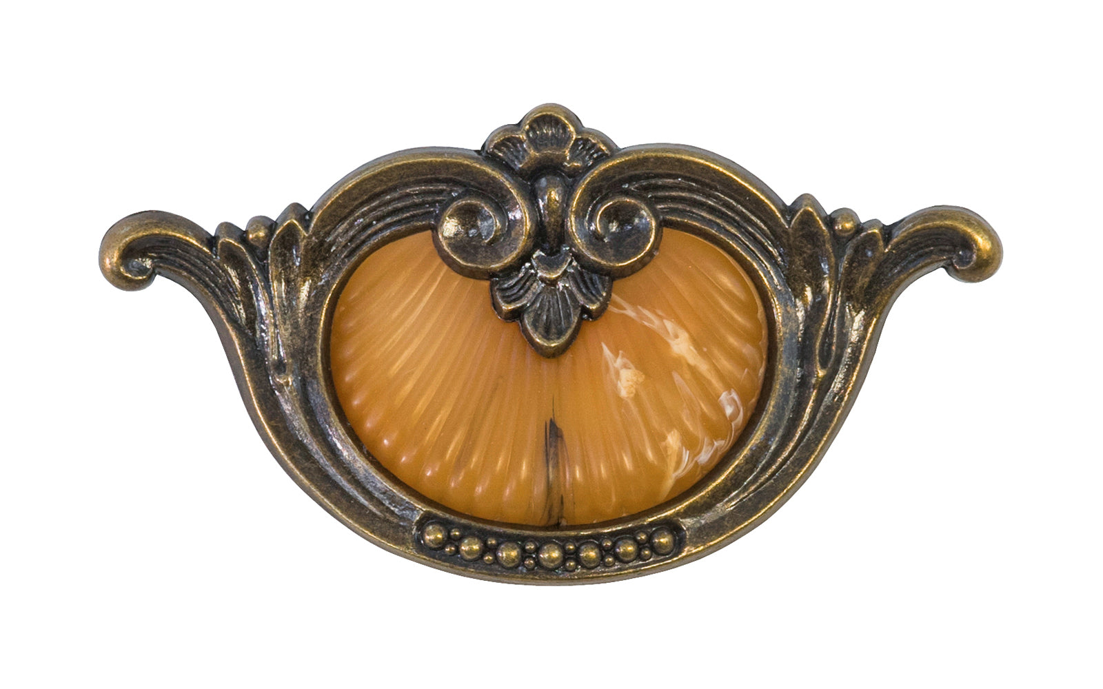Waterfall-Style Drawer Pull With Bakelite ~ 3-1/2