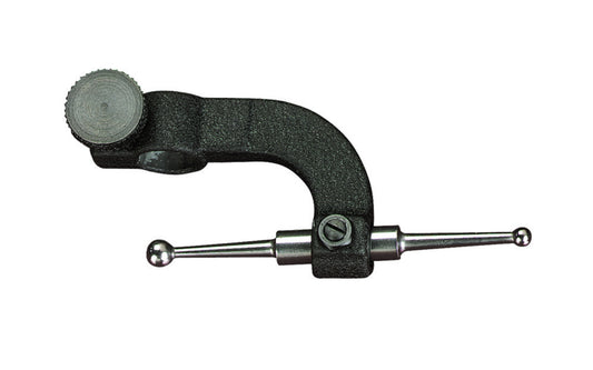 These Starrett hole attachments make it possible to measure the inside of holes and other surfaces that cannot be reached with the regular indicator spindle. Both attachments have a .375" (9.5mm) diameter hole to fit all indicators made to AGD standards and can be securely clamped to the indicator stem. The ball end on the swivel arm which contacts the work is 1/8" (3mm) in diameter.  Made in USA.