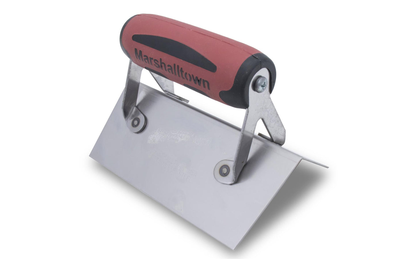Marshalltown 6" x 2-1/2" Stainless Outside Corner Trowel - Radius Corner Style. Ideal for creating corners & edges on concrete steps or anywhere where square and rounded corners are needed. The stainless steel blade is durable, easy to clean, and is fitted with a comfortable soft grip "DuraSoft" handle that reduces fatigue when using this tool. Model 67SSD ~ 035965041263