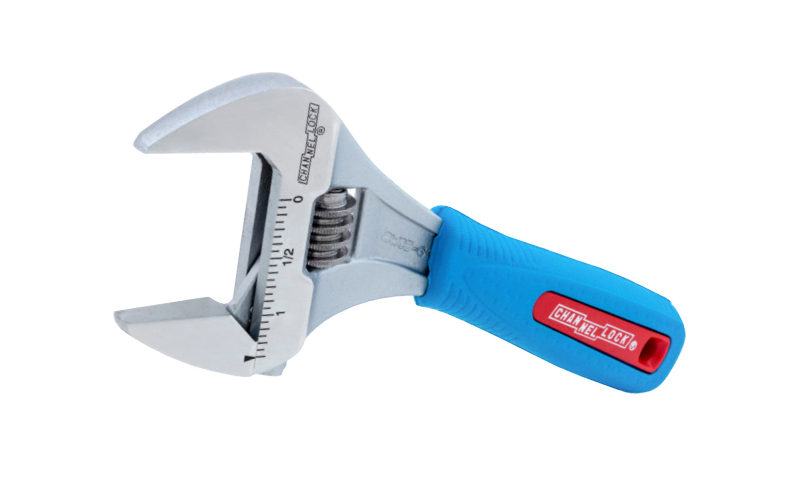 Channellock 6" Adjustable Wrench "Wide Azz" 'Code Blue". WideAzz jaws are up to 75% wider than a standard wrench. Longer jaws grip better and provide greater access in tight spaces. Rugged Chrome Vanadium steel. Chrome finish for rust prevention. 6" size. Channelock Model 6WCB.