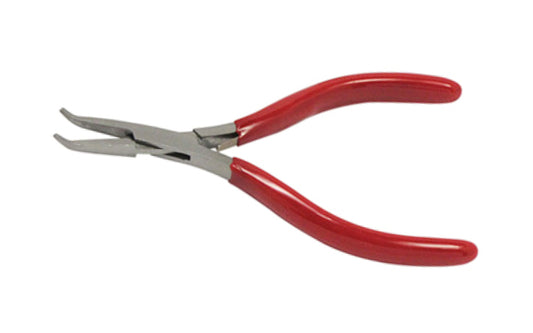 A basic & economy 5-1/4" Mini Bent Pliers with Smooth Jaws. Leaf style spring plier. Made by SE. Model 710B.