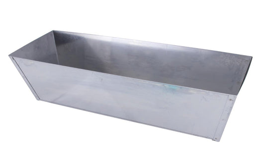 Marshalltown Stainless Steel Mud Pan. These mud pans hold material while you work and are designed to make it easy to clean knives while not letting material get stuck in the corners. 12" length. Model 812.