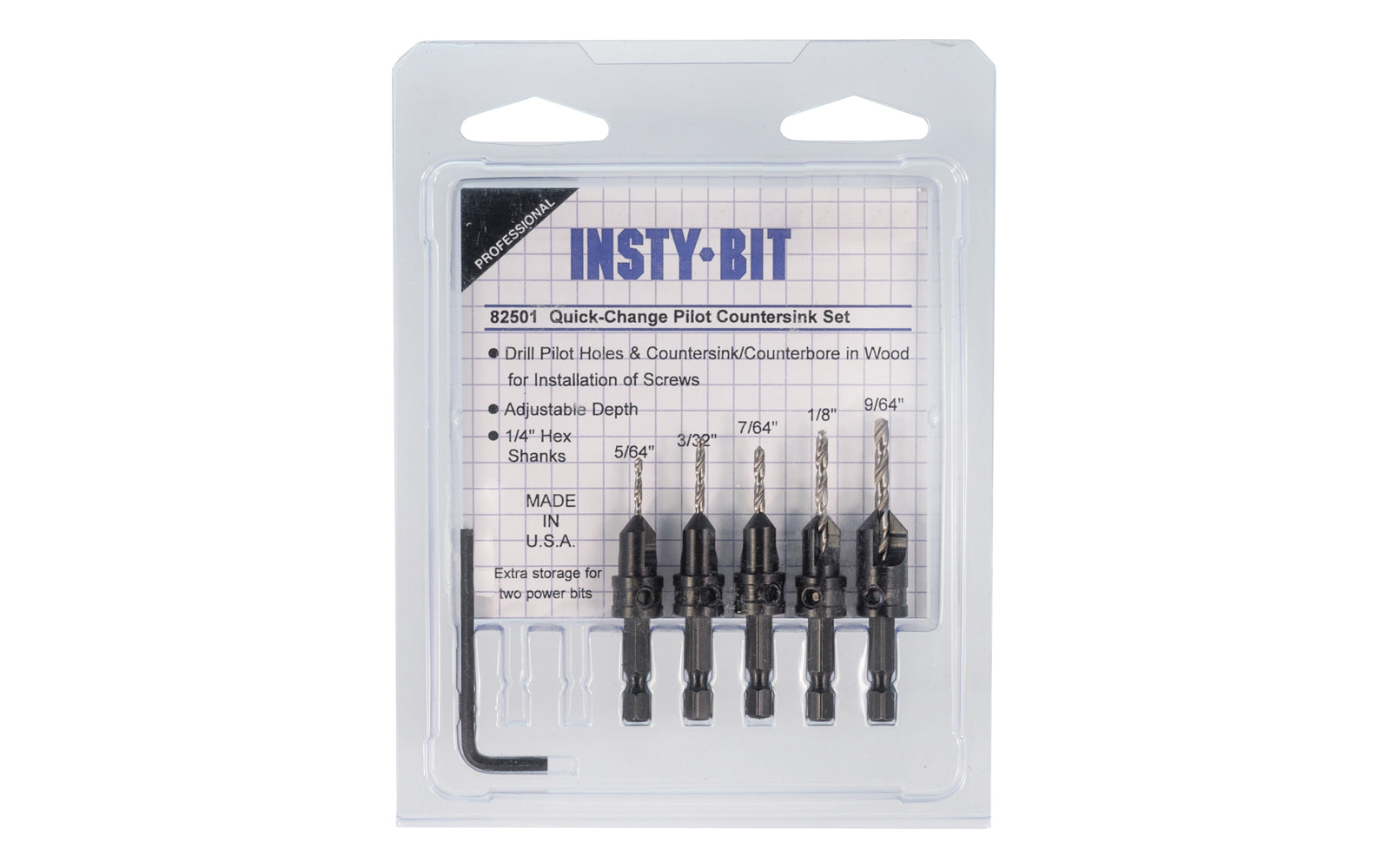 Insty-Bit Quick Change Pilot Countersink Set