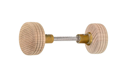 Solid Oak Wood Doorknob Set ~ Round Box Style