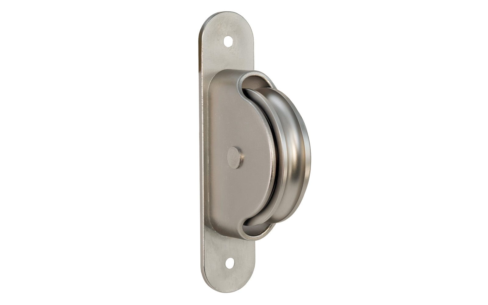 High quality sash pulley designed for sash or hung windows. Formed of solid brass material. Regular size. 2-1/4" wheel diameter. Brushed Nickel Finish.