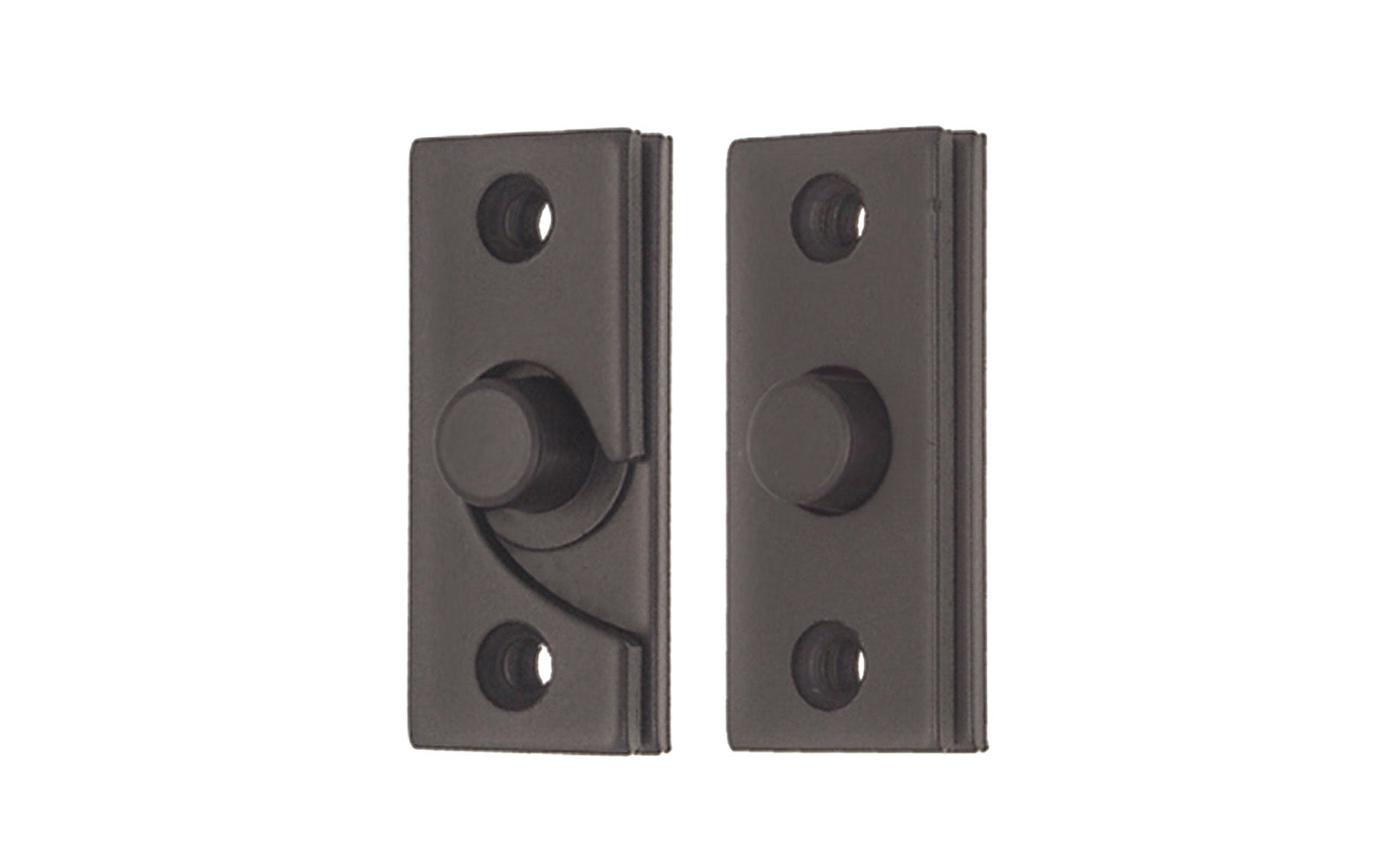 These sash centers/transom hinges are designed for horizontal or pivoted sash windows. Made of steel material with an oil rubbed bronze finish. Holes countersunk on front of plates. Includes four plates with 1" length phillips screws.